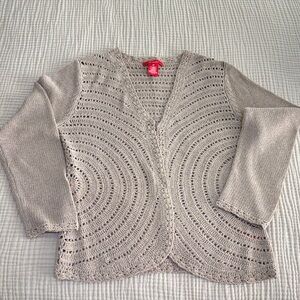 Anne Klein Light Beige Open Knit Cardigan